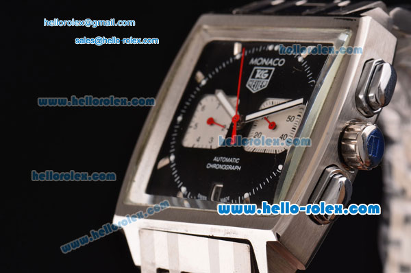 Tag Heuer Monaco ST17 Automatic Steel Case with Stick Markers and Black Dial - Click Image to Close